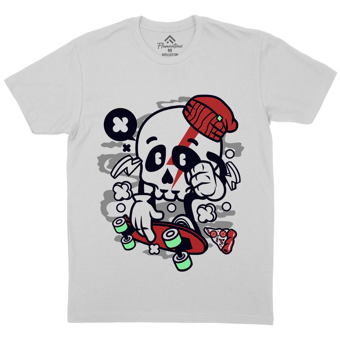 Skull Skateboarding Mens Crew Neck T-Shirt Skate C244