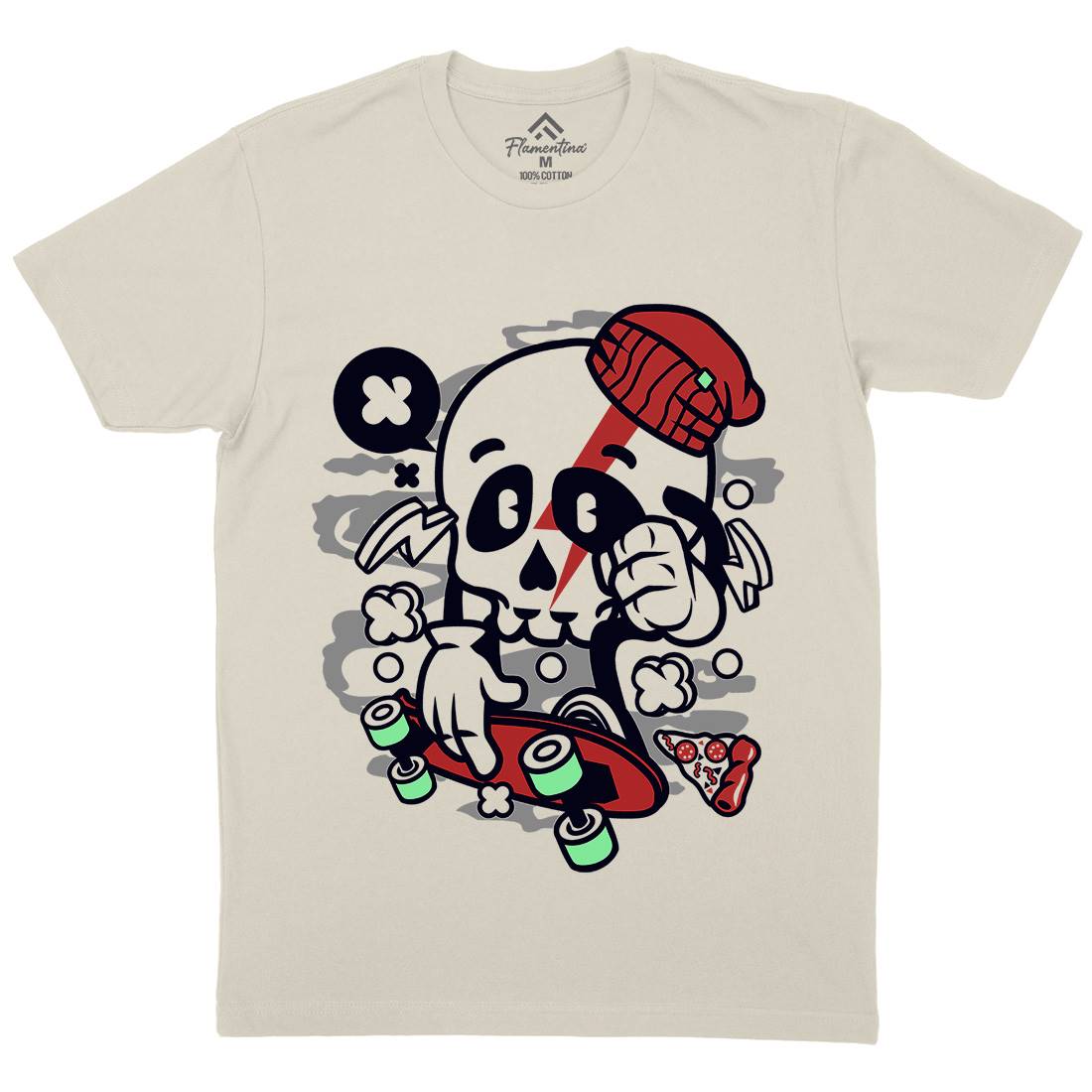 Skull Skateboarding Mens Organic Crew Neck T-Shirt Skate C244