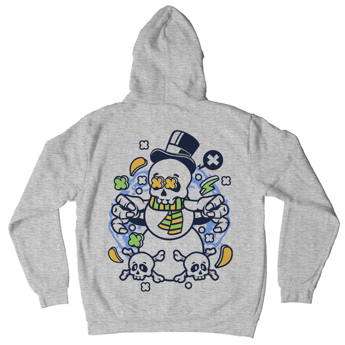 Skull Snowman Mens Hoodie With Pocket Retro C246