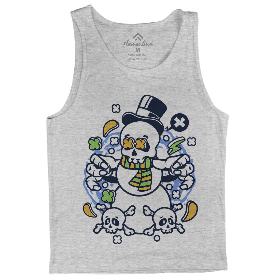 Skull Snowman Mens Tank Top Vest Retro C246