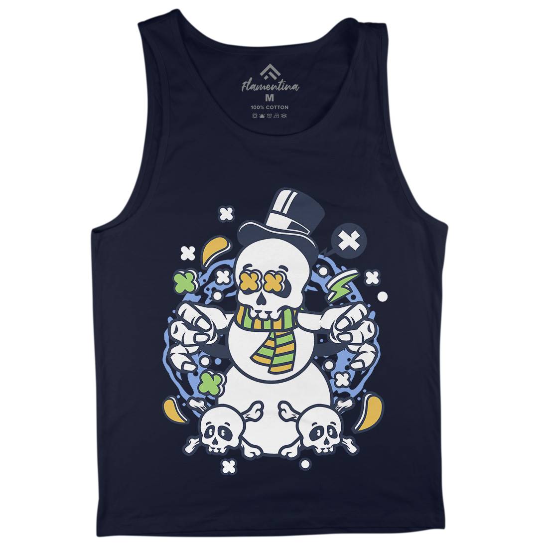 Skull Snowman Mens Tank Top Vest Retro C246