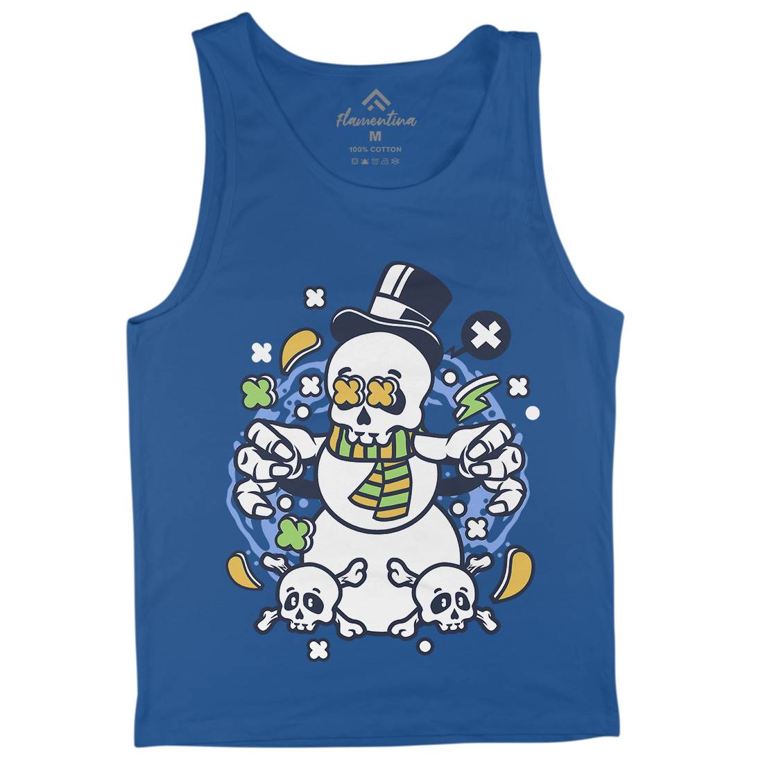 Skull Snowman Mens Tank Top Vest Retro C246