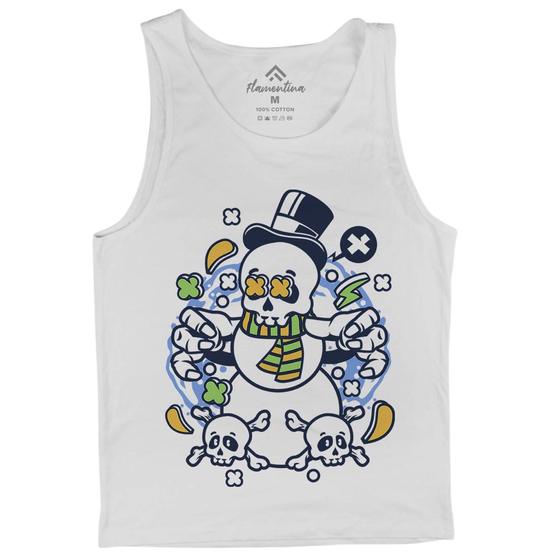 Skull Snowman Mens Tank Top Vest Retro C246