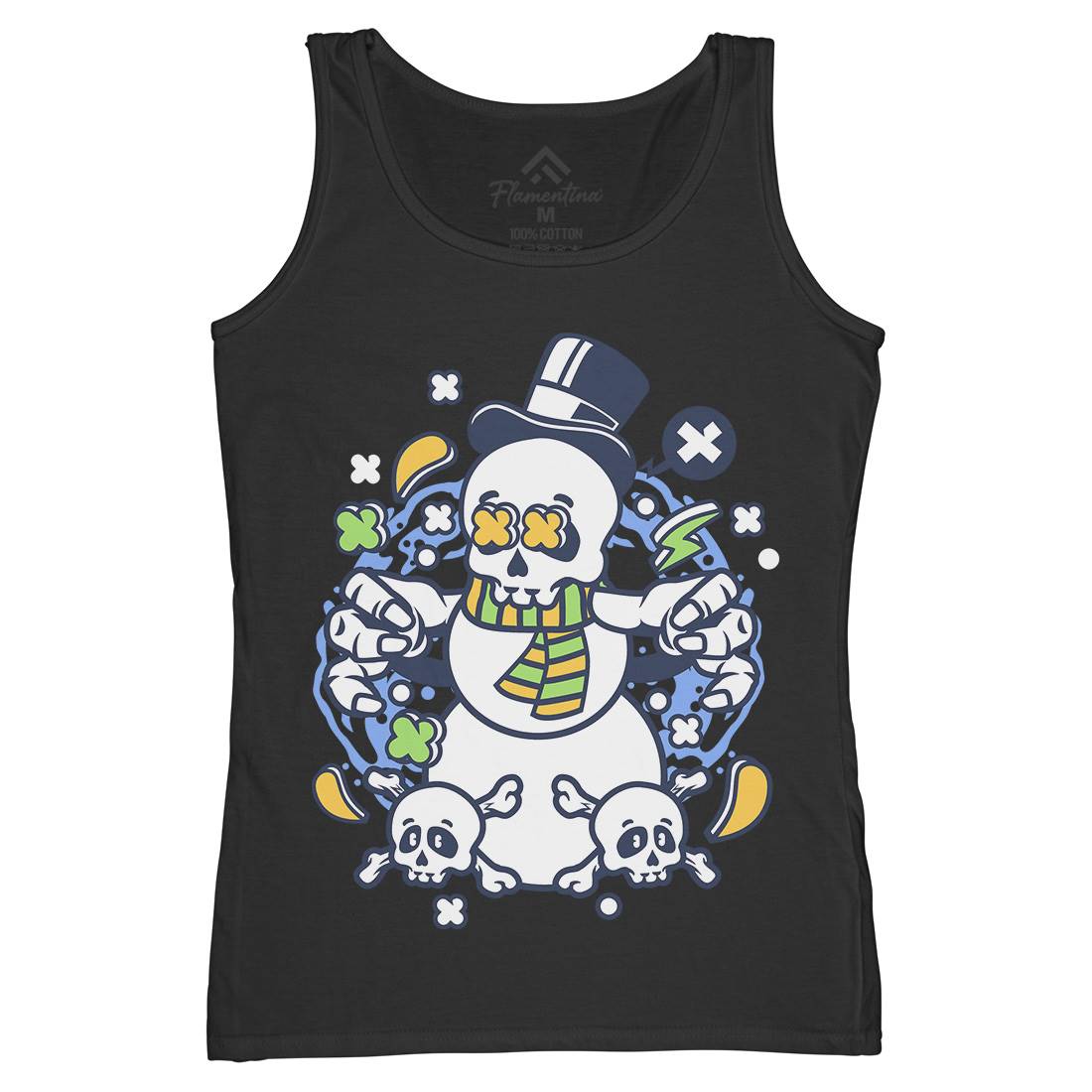 Skull Snowman Womens Organic Tank Top Vest Retro C246