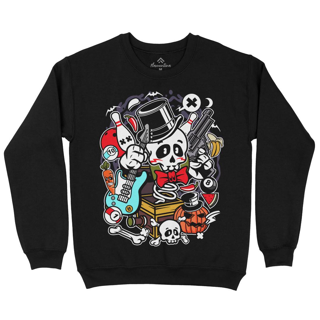 Skull Toy Box Mens Crew Neck Sweatshirt Retro C247