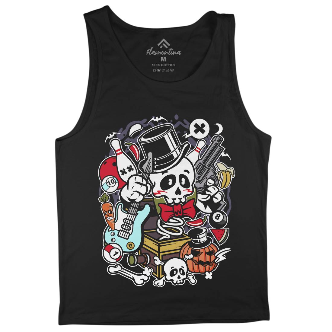 Skull Toy Box Mens Tank Top Vest Retro C247