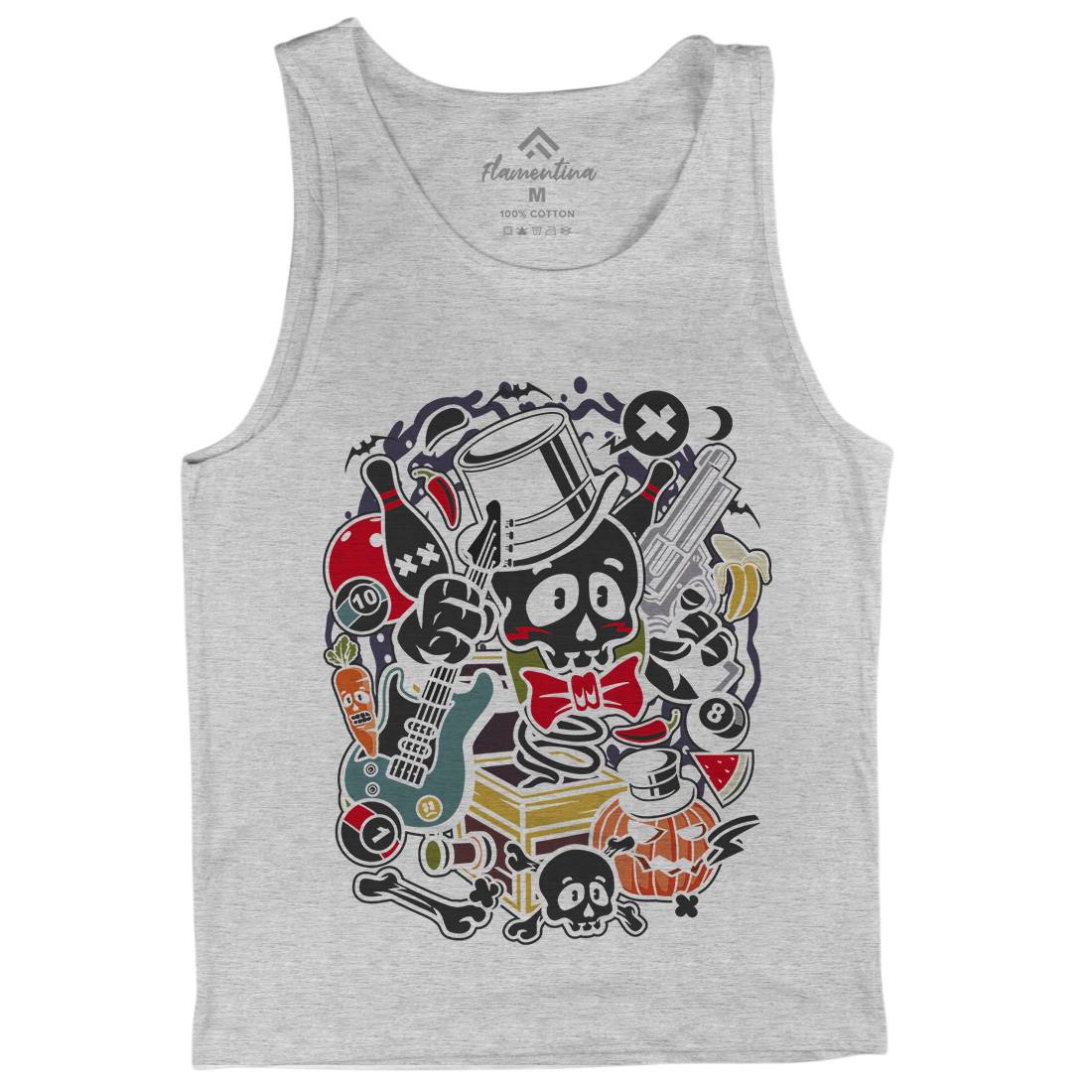 Skull Toy Box Mens Tank Top Vest Retro C247