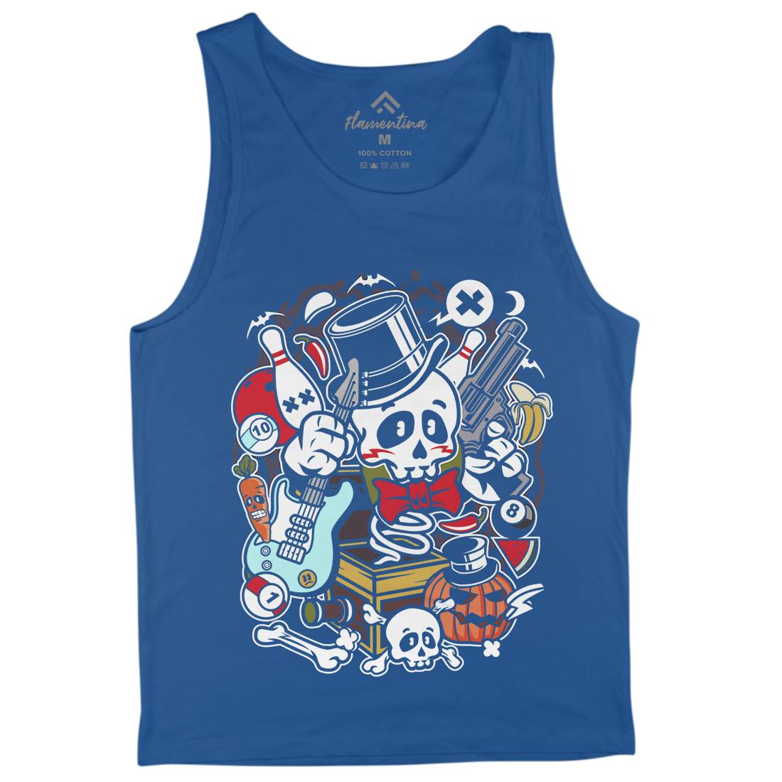 Skull Toy Box Mens Tank Top Vest Retro C247