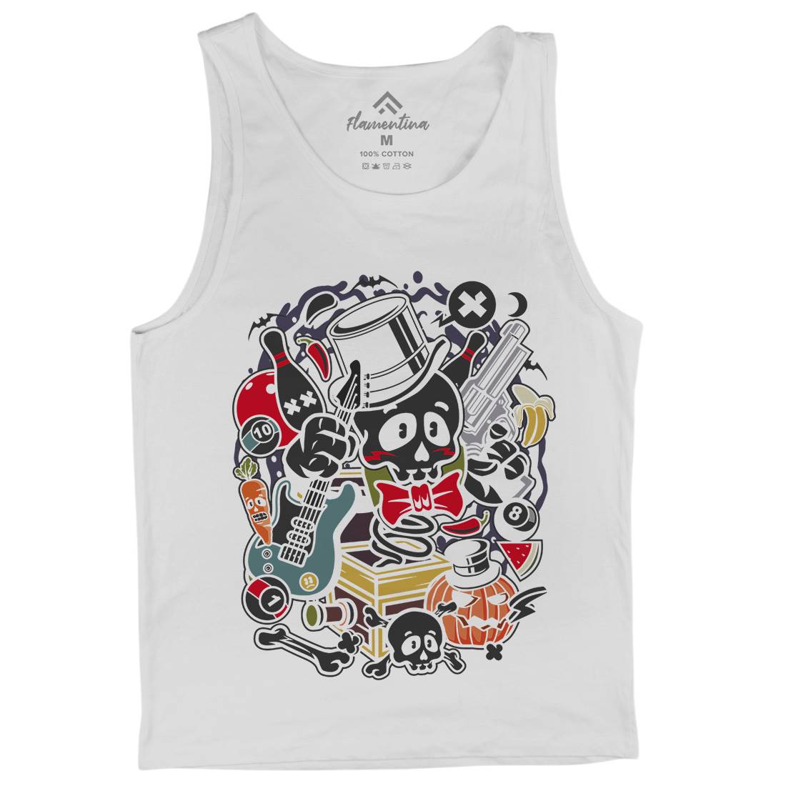 Skull Toy Box Mens Tank Top Vest Retro C247