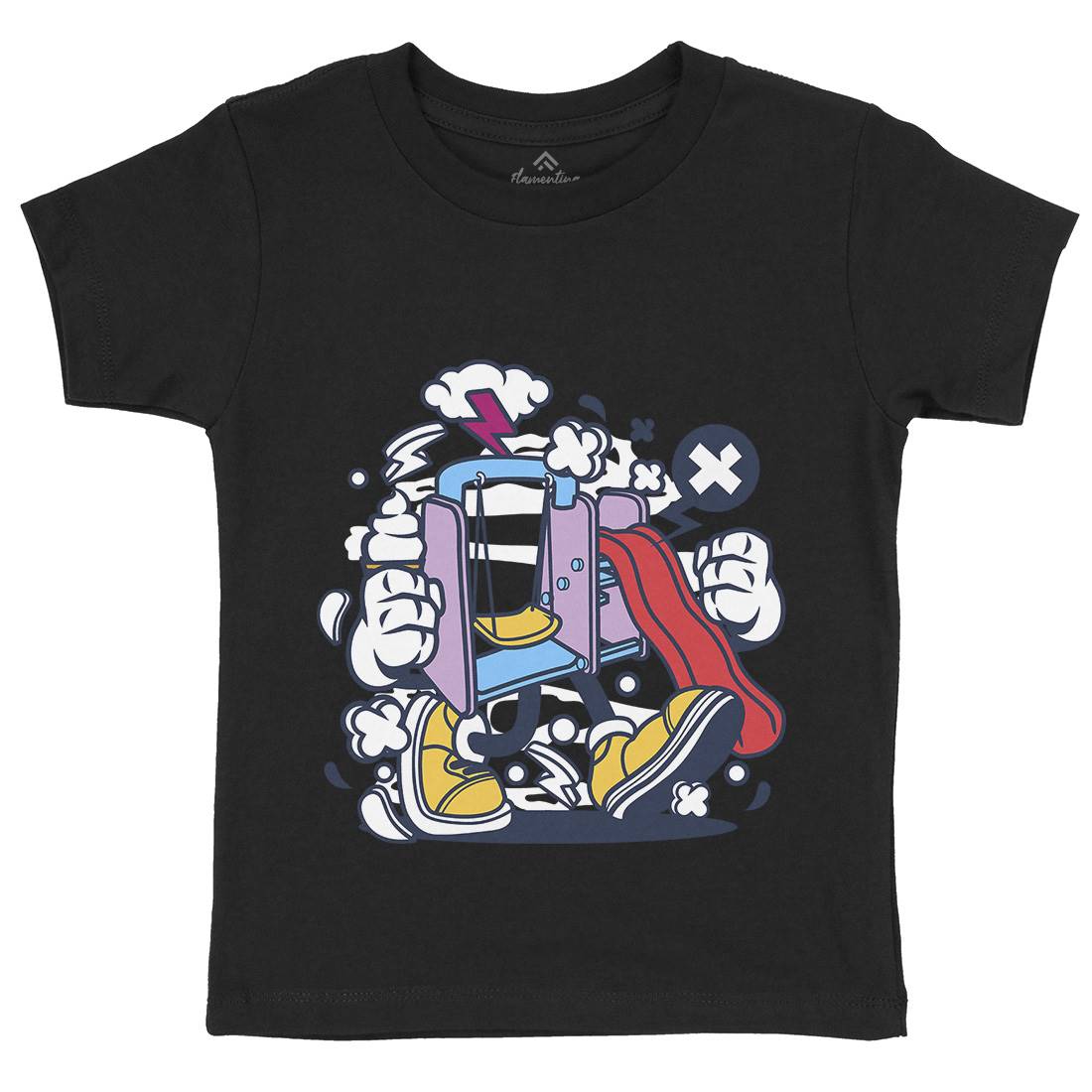 Playground Slide Kids Crew Neck T-Shirt Retro C248