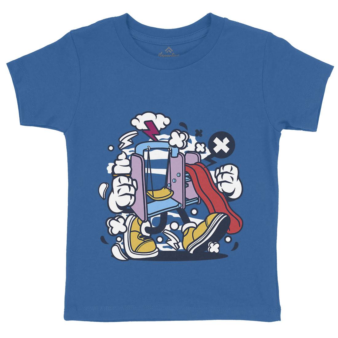 Playground Slide Kids Crew Neck T-Shirt Retro C248