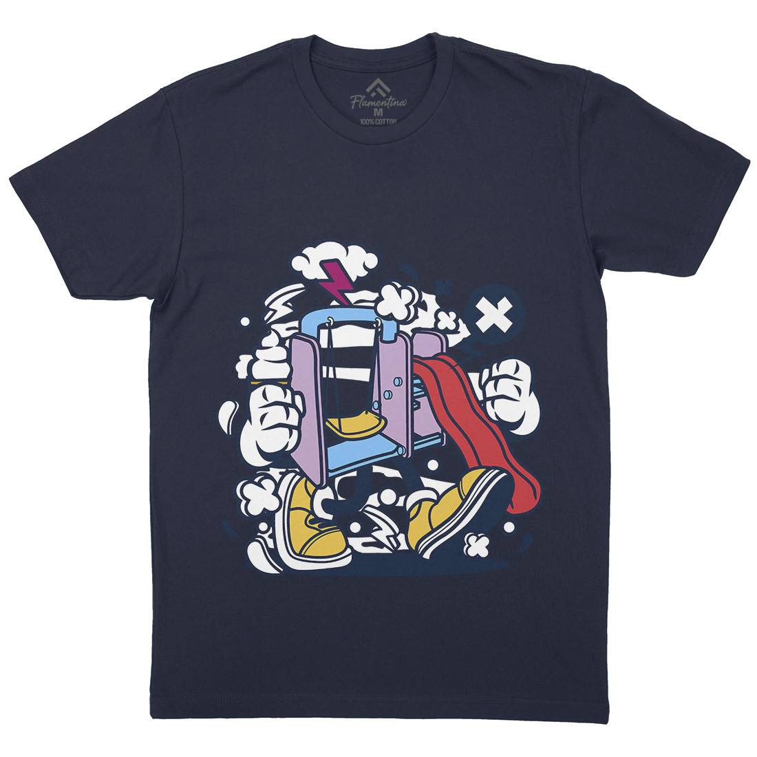 Playground Slide Mens Crew Neck T-Shirt Retro C248