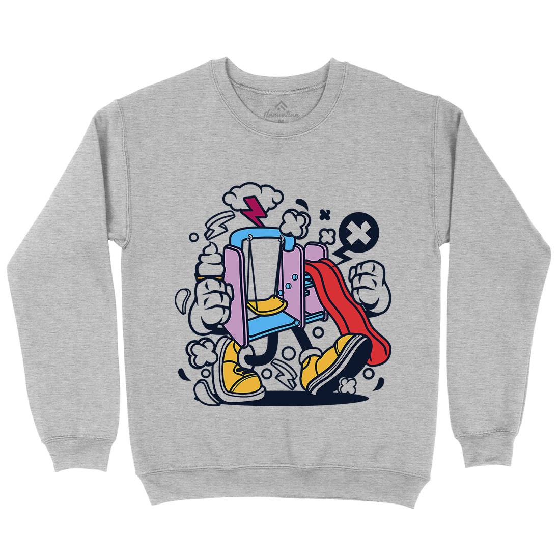 Playground Slide Mens Crew Neck Sweatshirt Retro C248
