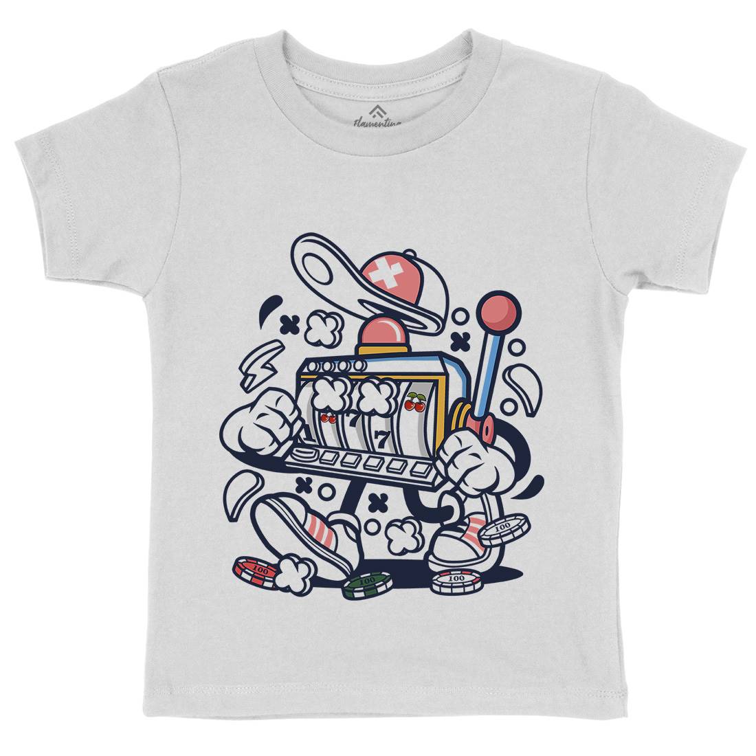Slot Machine Kids Organic Crew Neck T-Shirt Retro C249