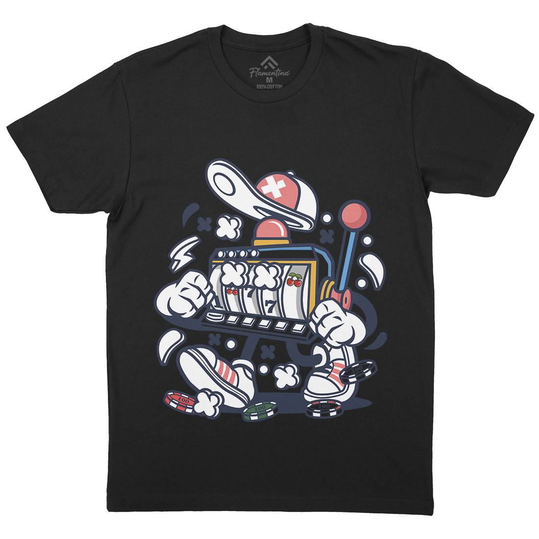 Slot Machine Mens Crew Neck T-Shirt Retro C249