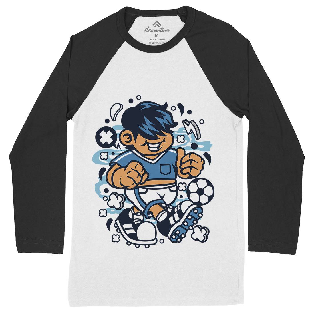 Soccer Kid Mens Long Sleeve Baseball T-Shirt Sport C250
