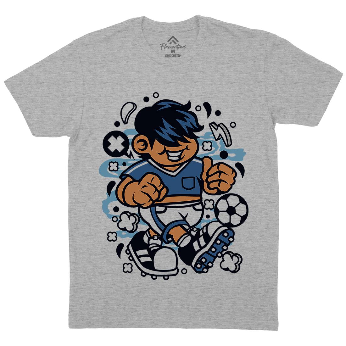 Soccer Kid Mens Organic Crew Neck T-Shirt Sport C250