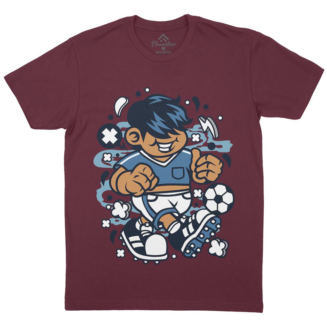 Soccer Kid Mens Organic Crew Neck T-Shirt Sport C250