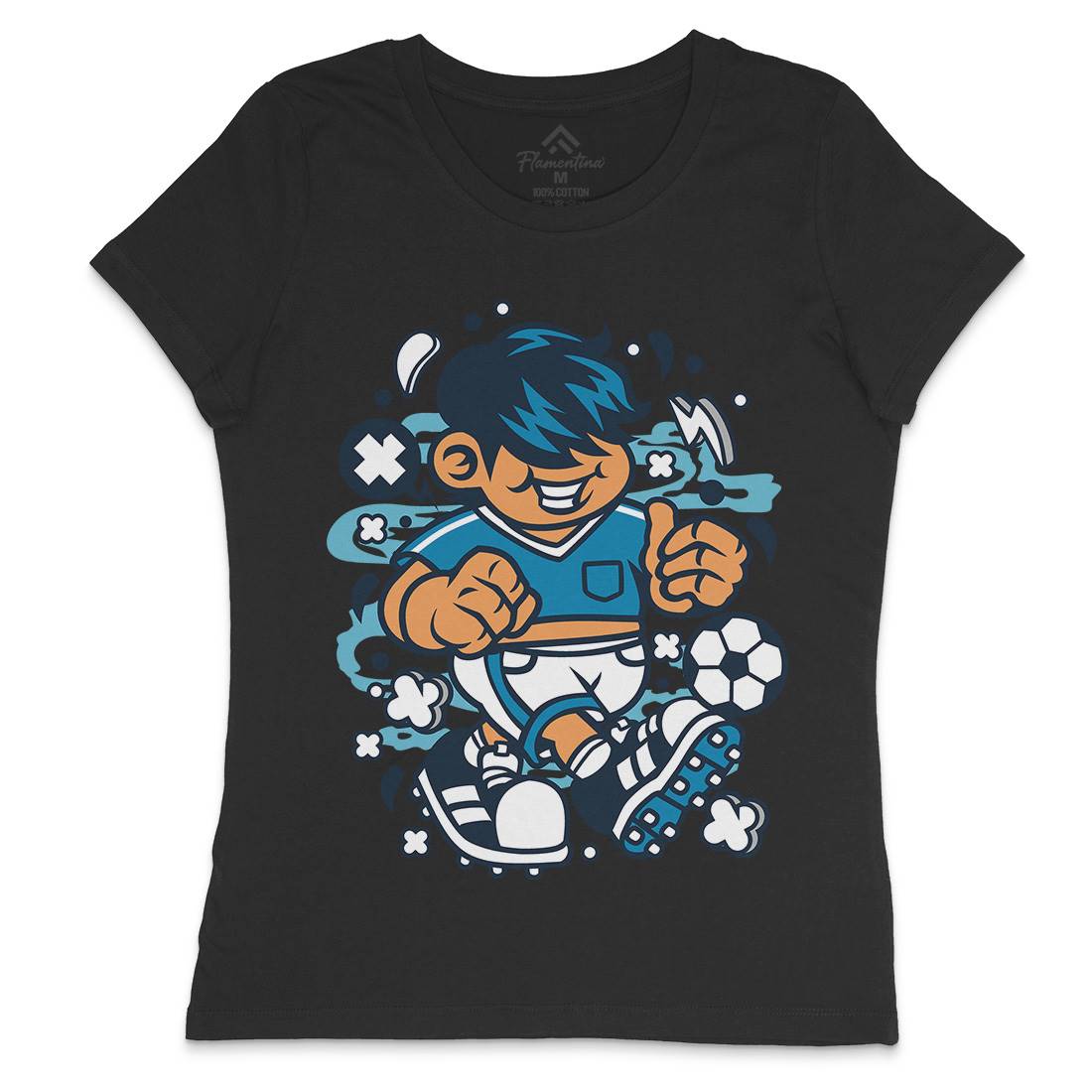 Soccer Kid Womens Crew Neck T-Shirt Sport C250