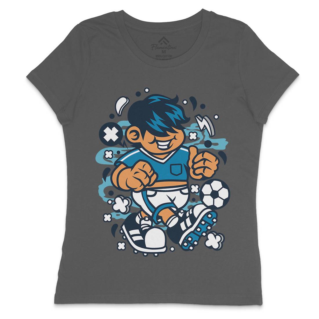 Soccer Kid Womens Crew Neck T-Shirt Sport C250