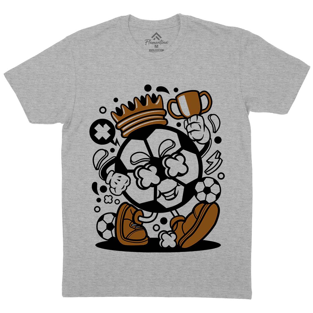 Soccer King Mens Organic Crew Neck T-Shirt Sport C251