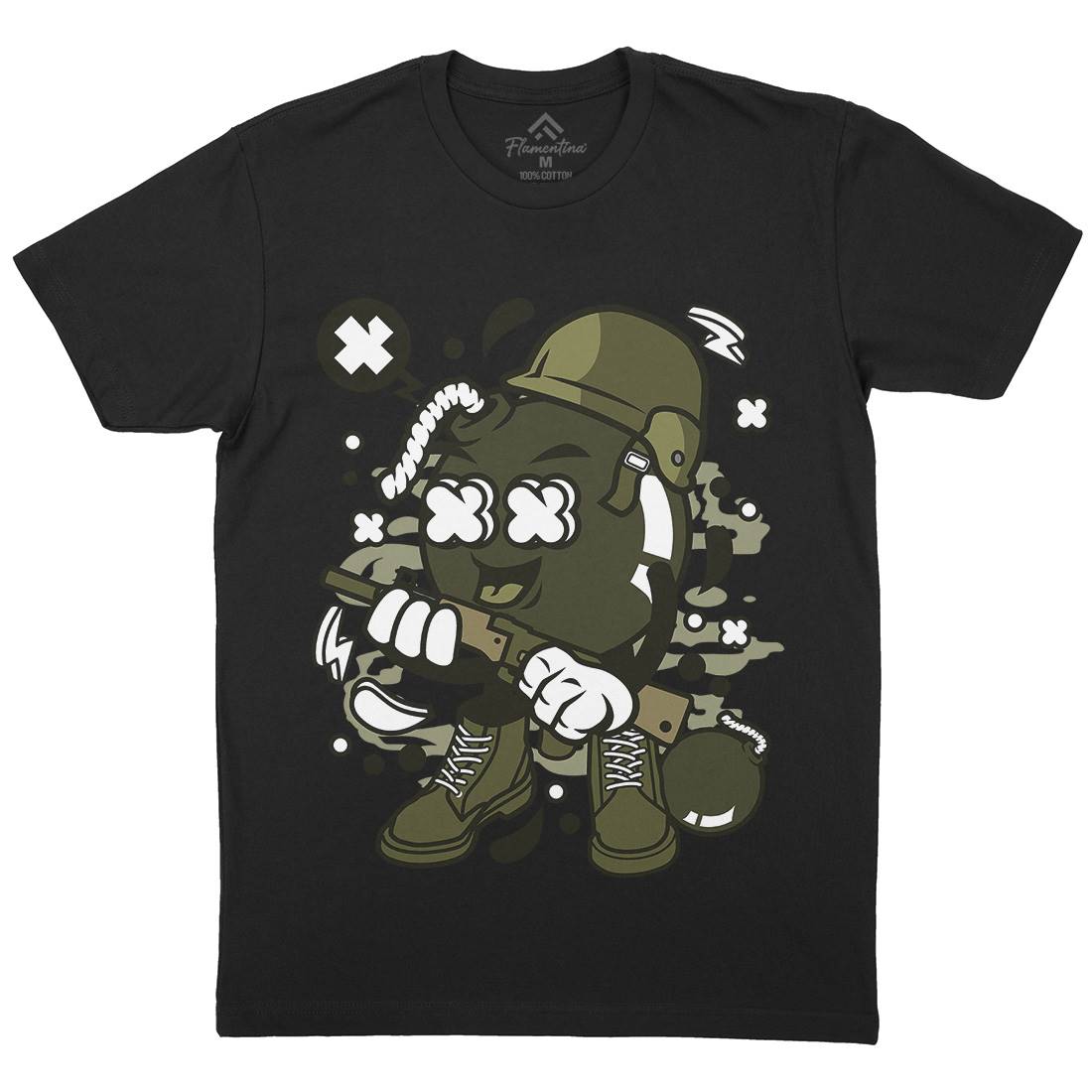 Soldier Bomb Mens Crew Neck T-Shirt Army C252