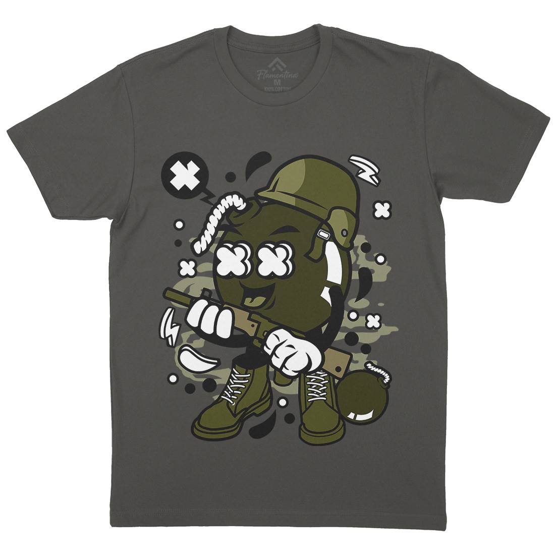 Soldier Bomb Mens Crew Neck T-Shirt Army C252
