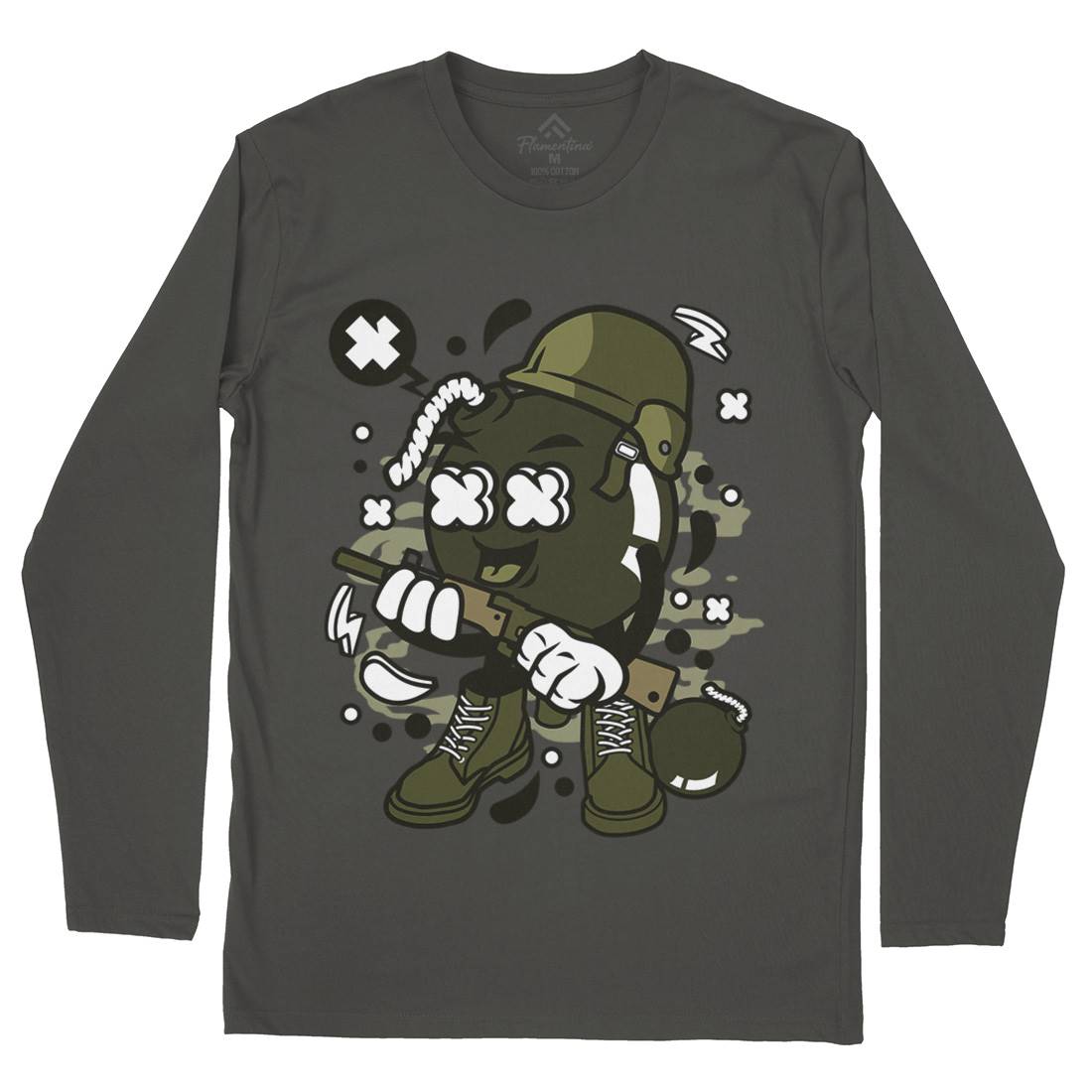 Soldier Bomb Mens Long Sleeve T-Shirt Army C252
