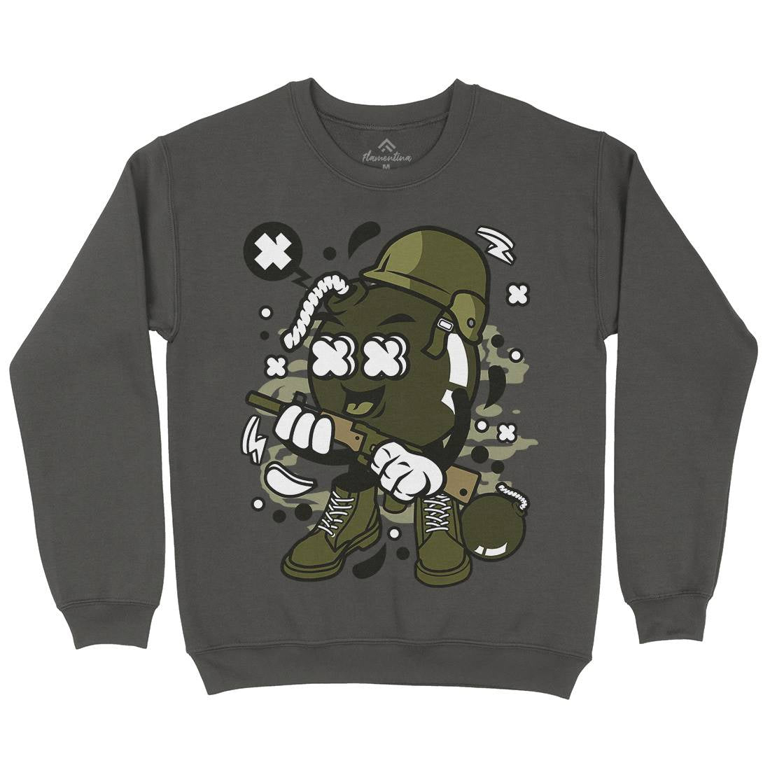 Soldier Bomb Mens Crew Neck Sweatshirt Army C252