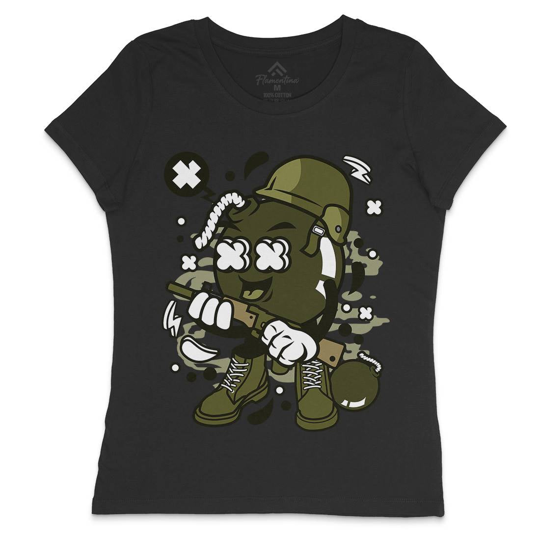 Soldier Bomb Womens Crew Neck T-Shirt Army C252