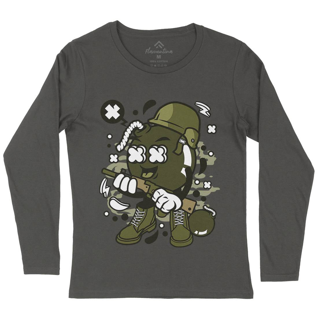 Soldier Bomb Womens Long Sleeve T-Shirt Army C252