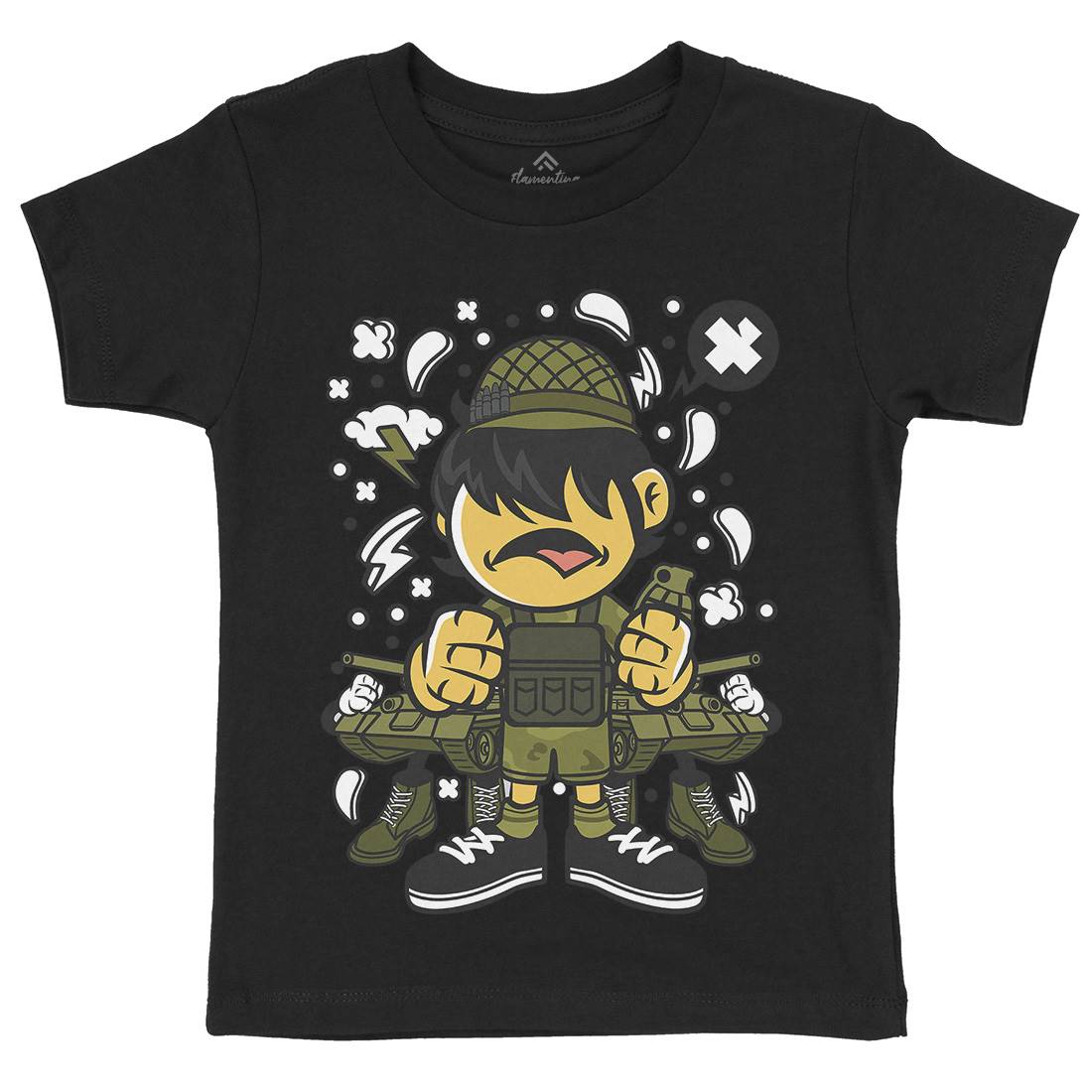 Soldier Kid Kids Organic Crew Neck T-Shirt Army C253