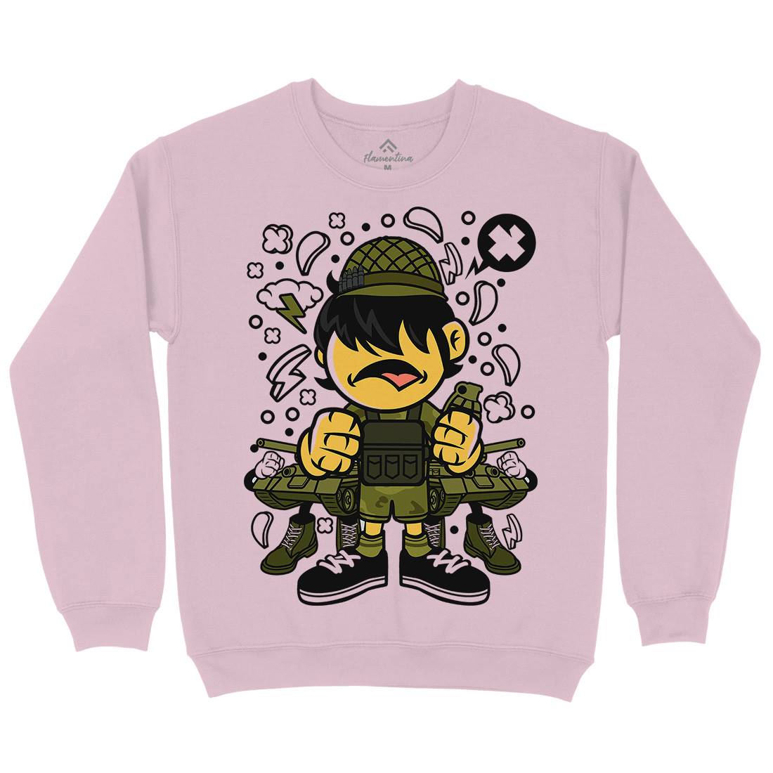 Soldier Kid Kids Crew Neck Sweatshirt Army C253