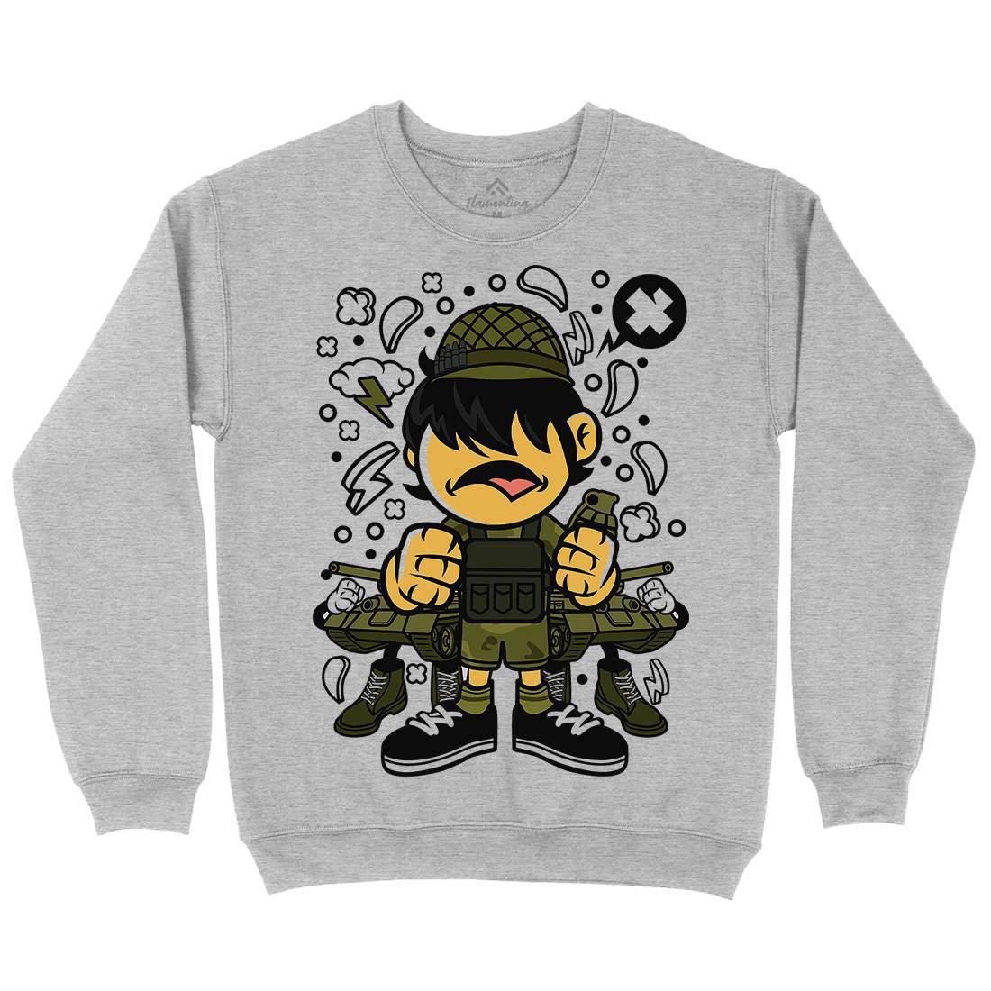 Soldier Kid Kids Crew Neck Sweatshirt Army C253