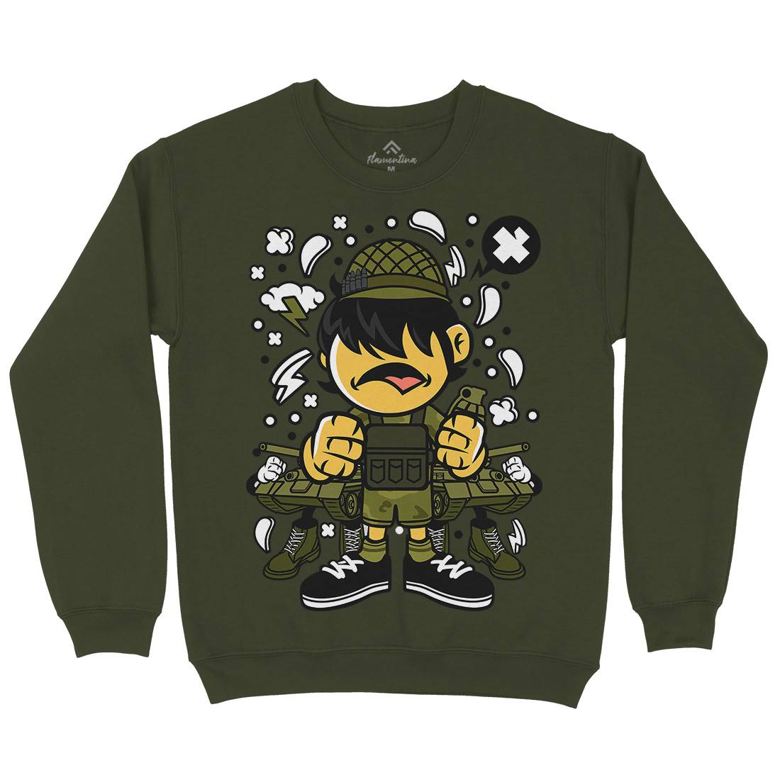 Soldier Kid Mens Crew Neck Sweatshirt Army C253