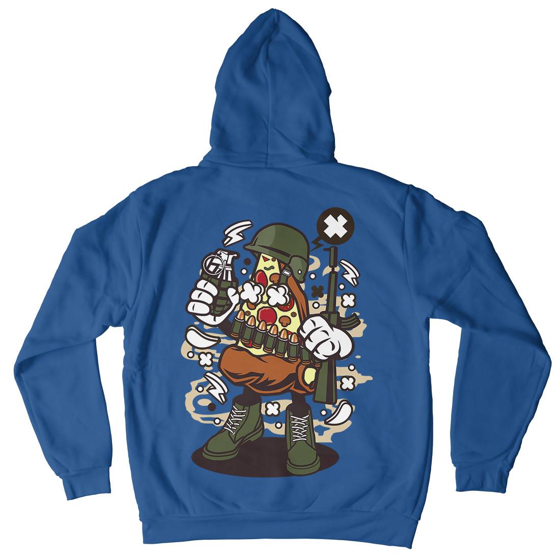 Soldier Pizza Mens Hoodie With Pocket Army C254