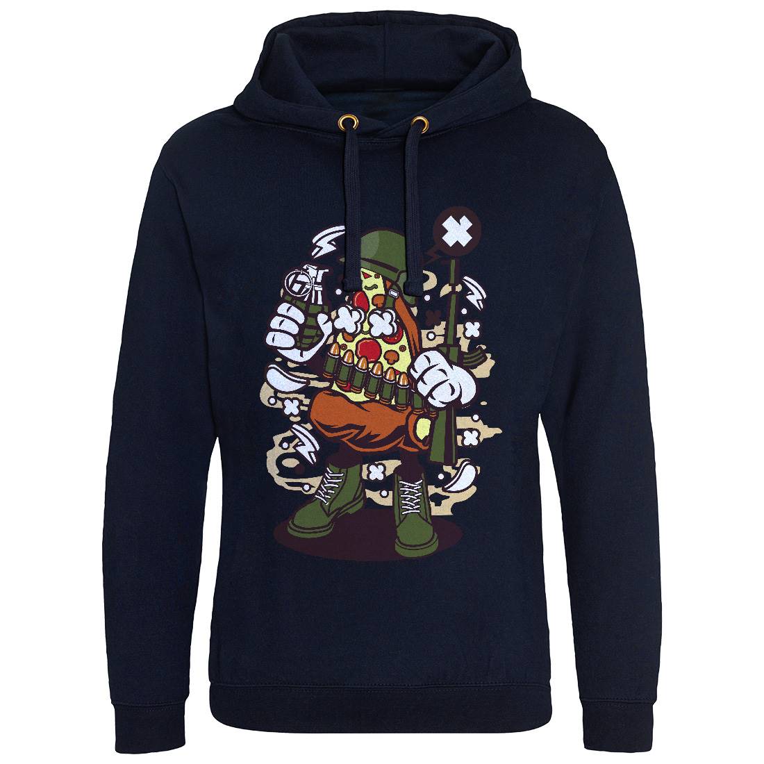 Soldier Pizza Mens Hoodie Without Pocket Army C254
