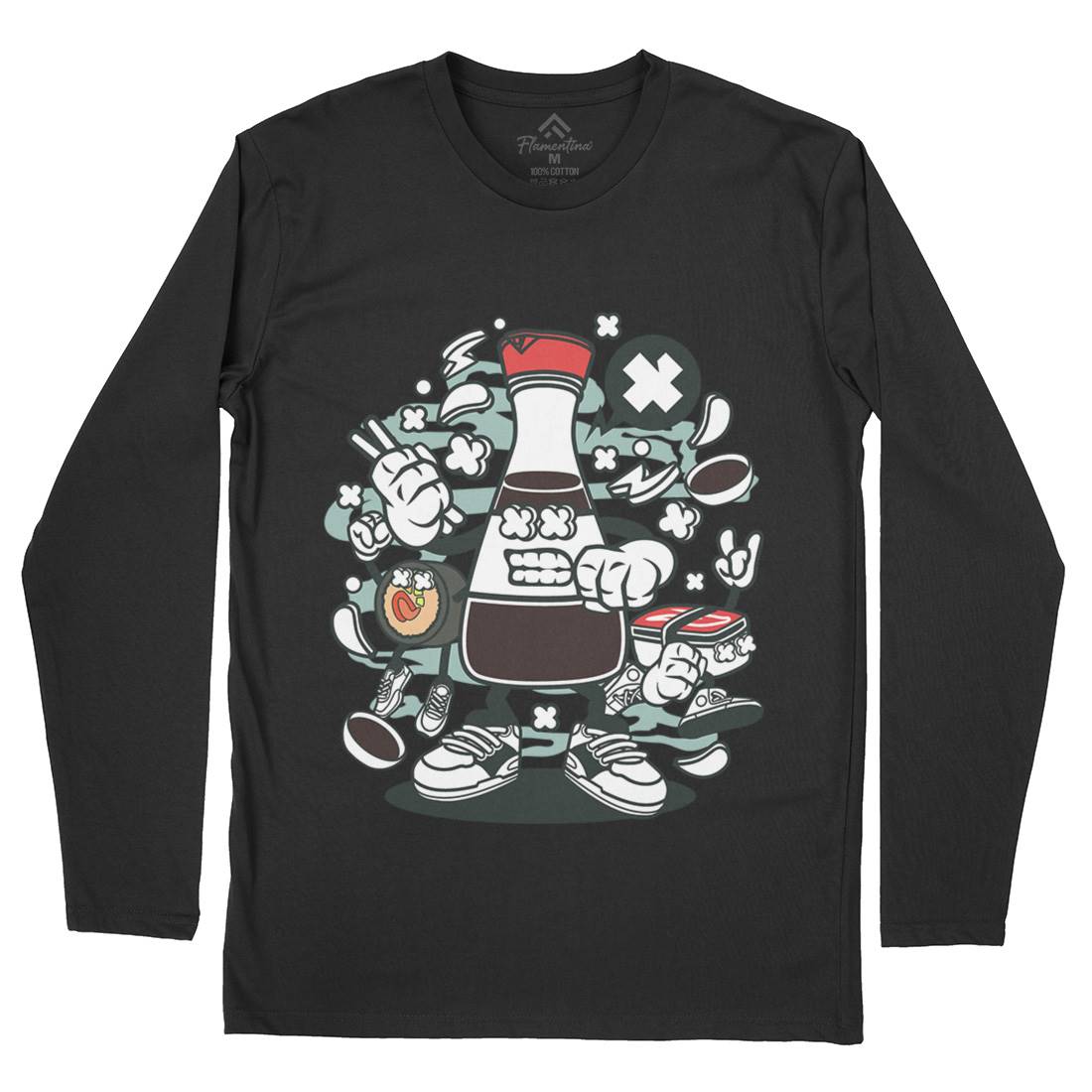 Soy Sauce Mens Long Sleeve T-Shirt Food C255