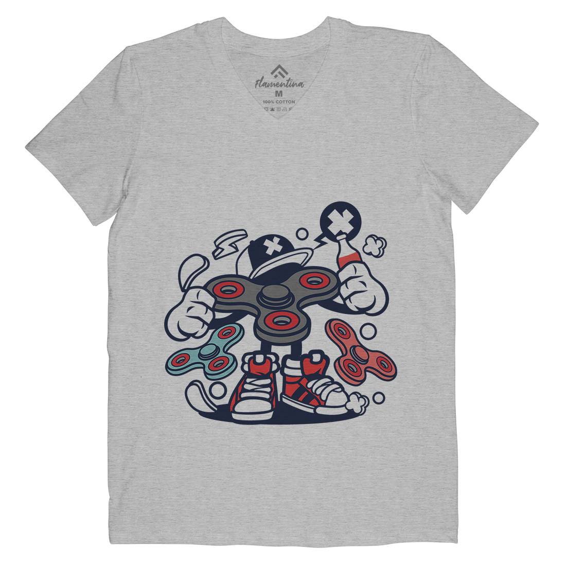 Spin Toy Mens Organic V-Neck T-Shirt Sport C257