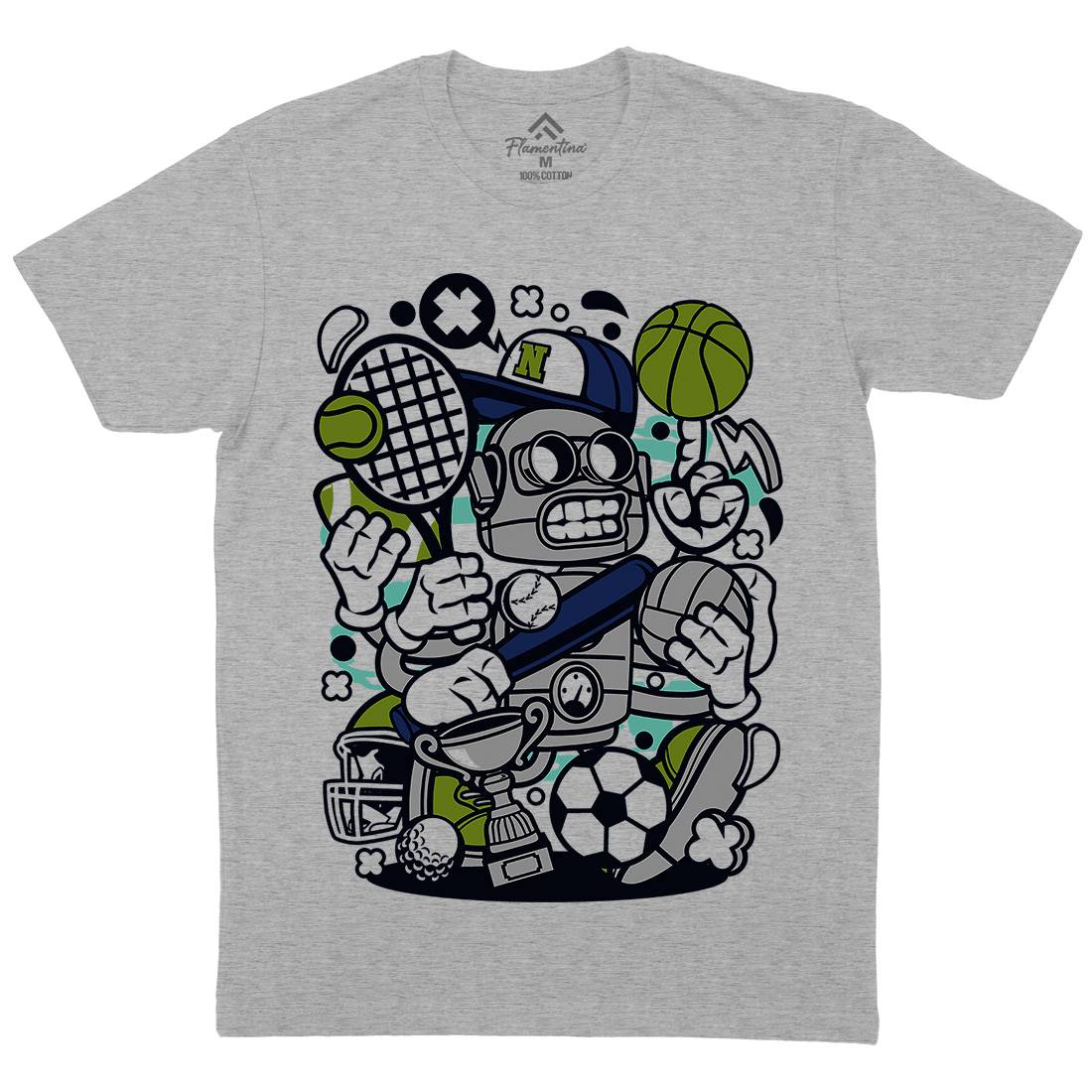 Sports Robot Mens Crew Neck T-Shirt Sport C258