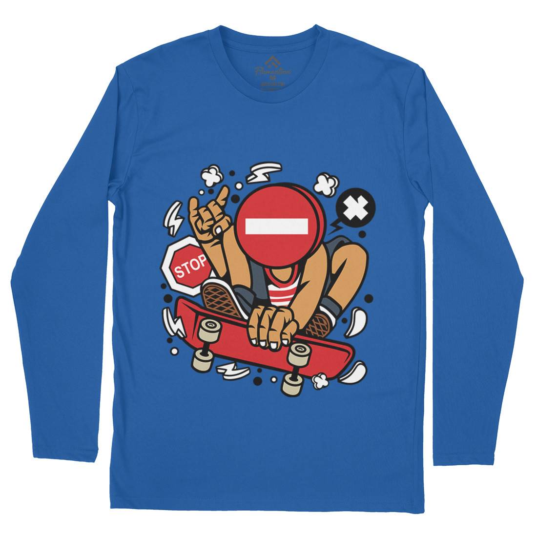 Stop Sign Skater Mens Long Sleeve T-Shirt Skate C260