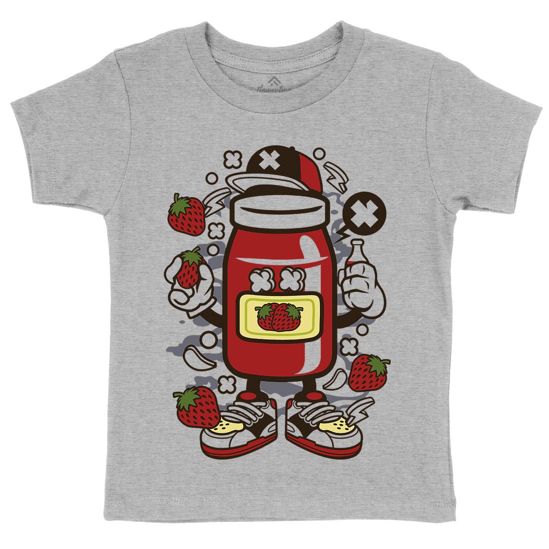 Strawberry Jam Kids Crew Neck T-Shirt Food C261