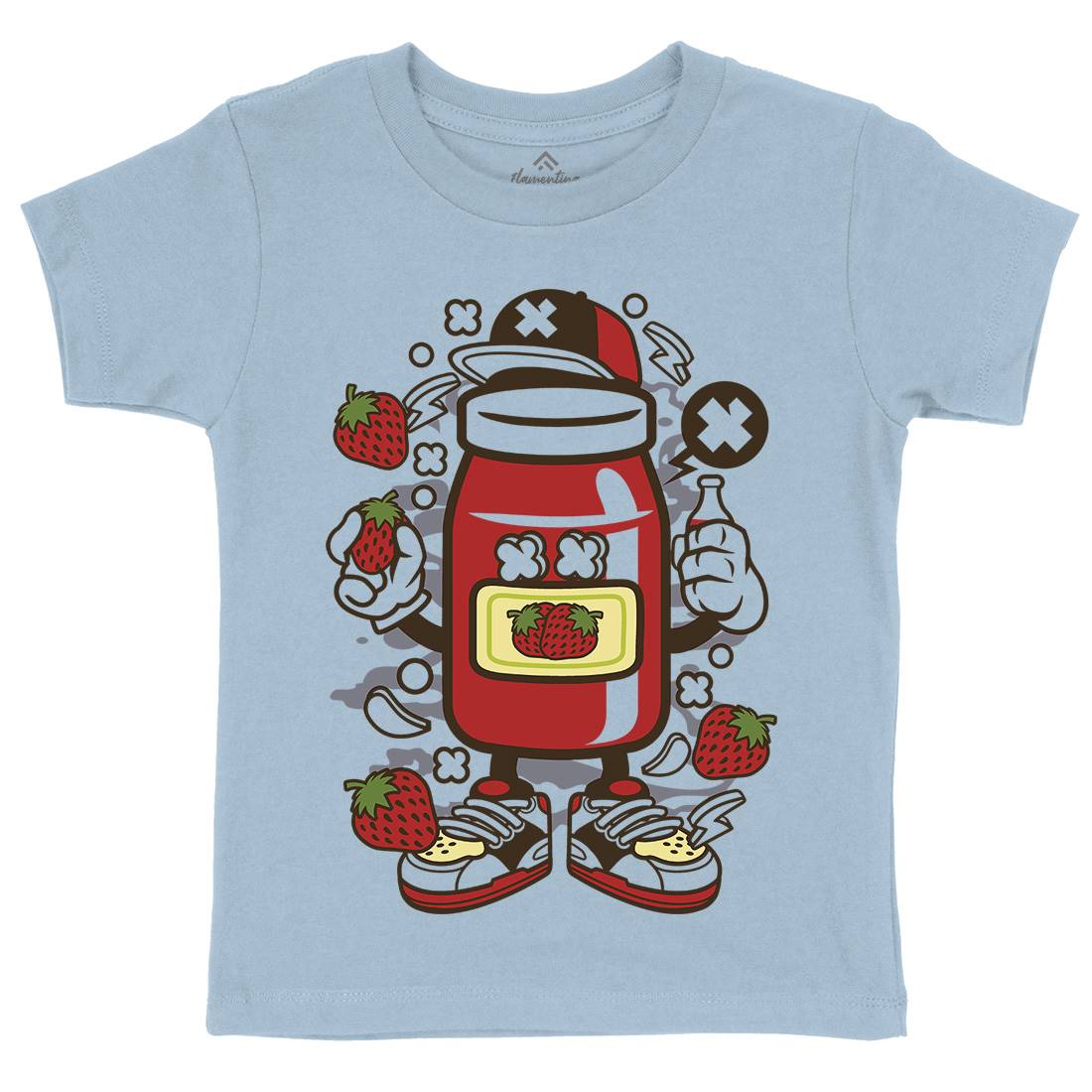 Strawberry Jam Kids Organic Crew Neck T-Shirt Food C261