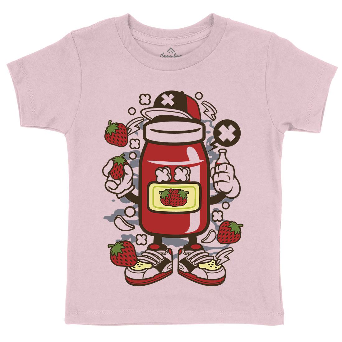 Strawberry Jam Kids Crew Neck T-Shirt Food C261