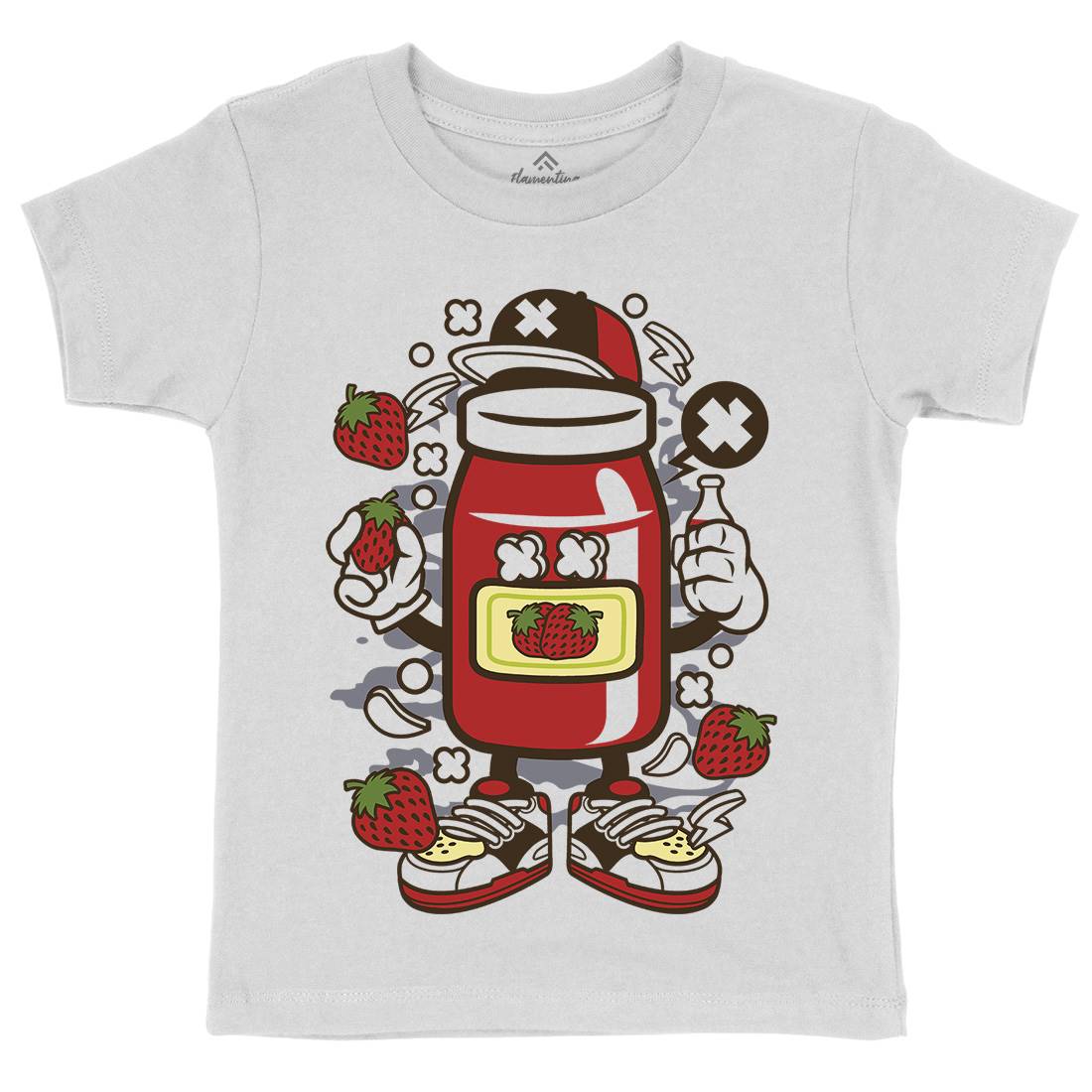 Strawberry Jam Kids Crew Neck T-Shirt Food C261