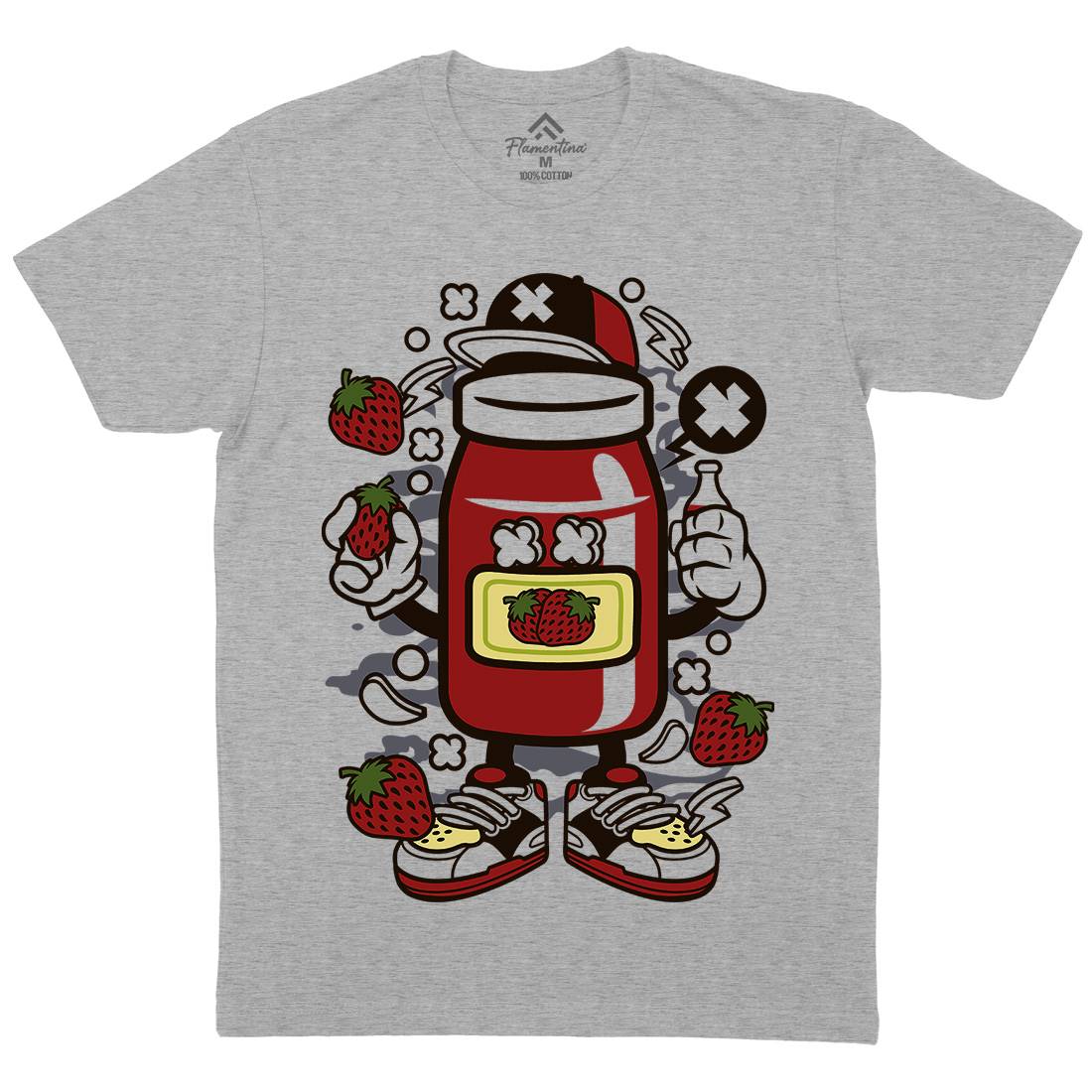 Strawberry Jam Mens Crew Neck T-Shirt Food C261