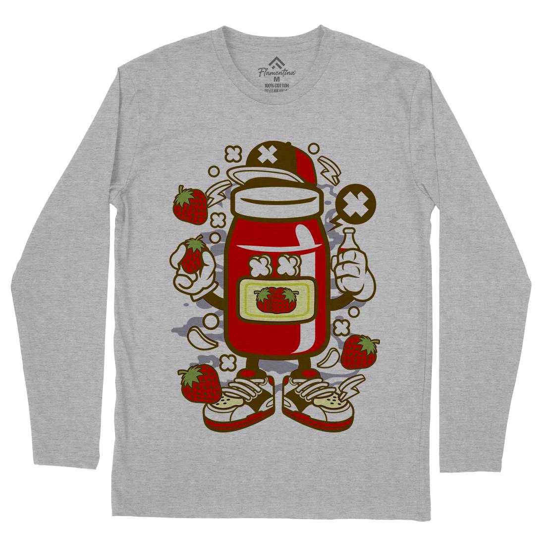 Strawberry Jam Mens Long Sleeve T-Shirt Food C261