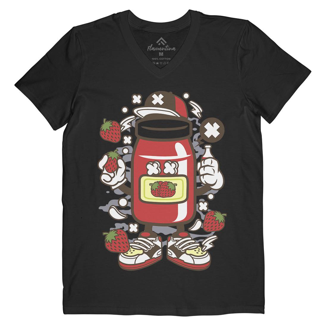 Strawberry Jam Mens V-Neck T-Shirt Food C261