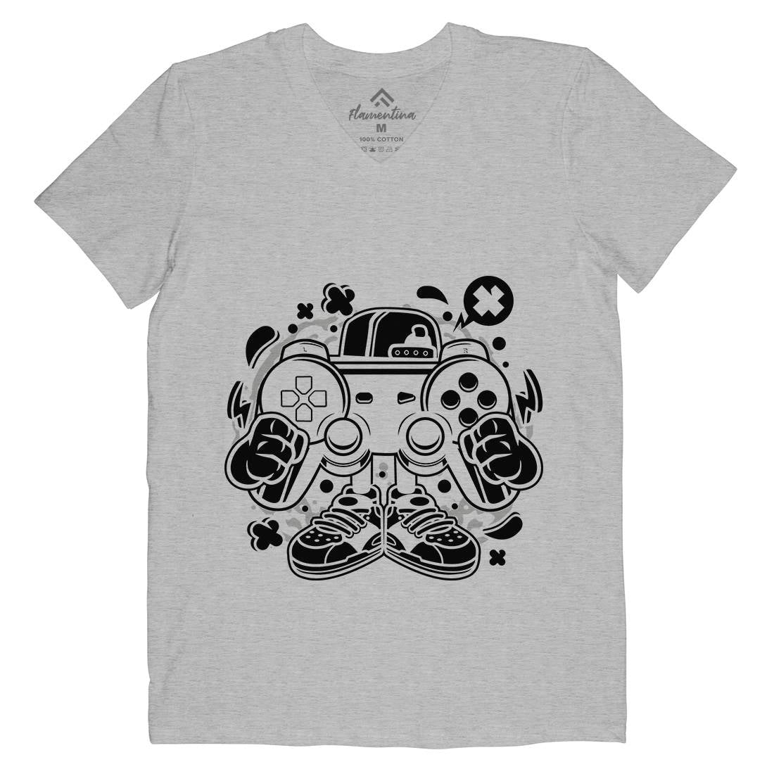 Street Gamer Mens V-Neck T-Shirt Geek C262