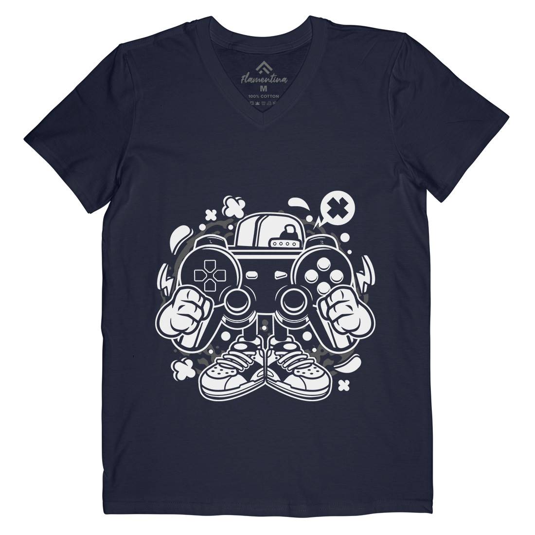 Street Gamer Mens V-Neck T-Shirt Geek C262